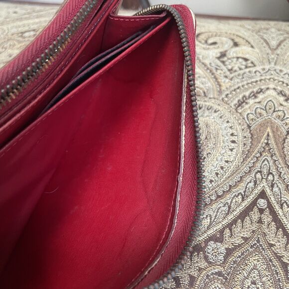Louis Vuitton Cherry Red Vernis Zip Around Long Wallet Bright Zippy Authentic - Picture 14 of 14